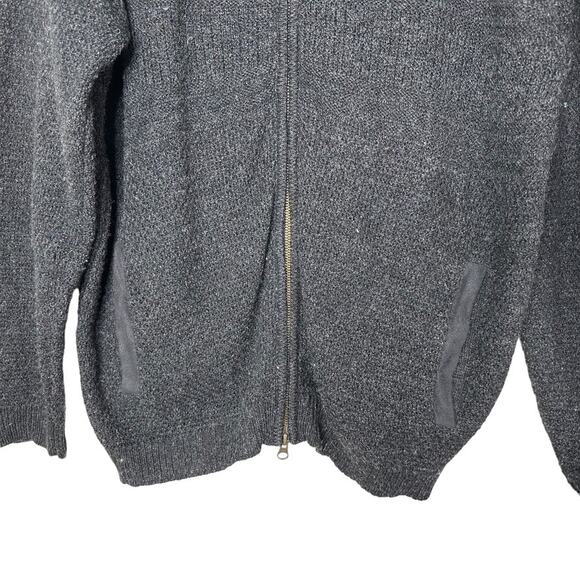 Pendleton Men's Black Full Zip 100% Shetland Wool Loose Knit Cardigan Size Large - Picture 3 of 12